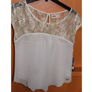 Sheer lace Hollister top